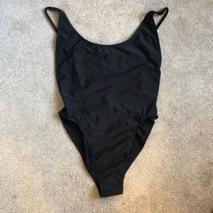 American apparel black high cut bathing suit.